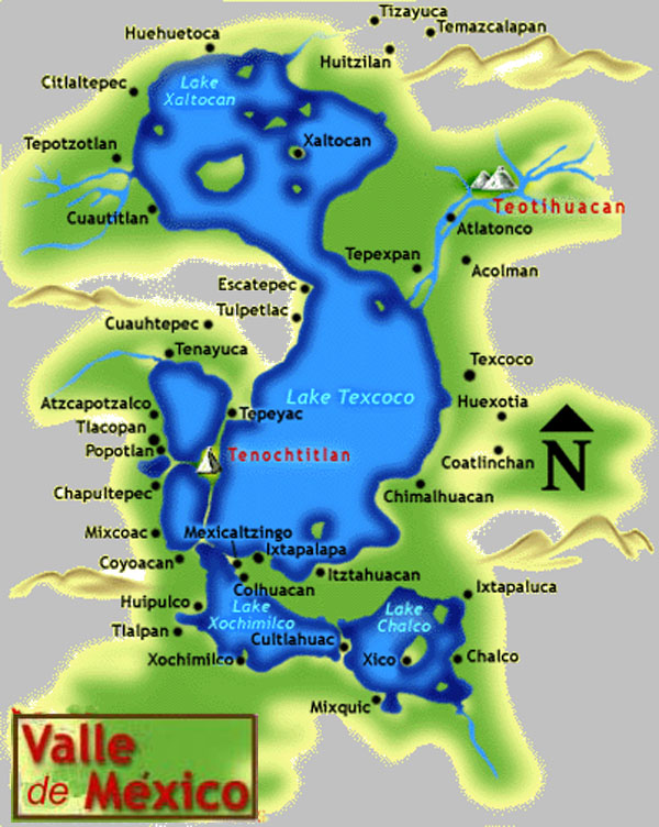 Resultado de imagen para valle de mÃ©xico sistema lacustre