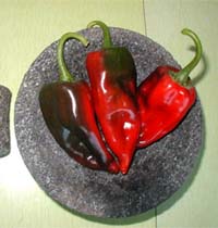 Chiles en un molcajete